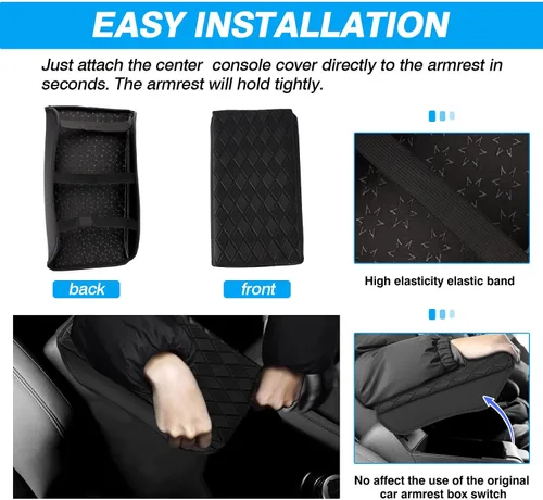 Vista 7 de FIILINES Funda de consola central para Toyota 4Runner 2010-2024, funda para reposabrazos, cojín de 4 accesorios, funda para reposabrazos