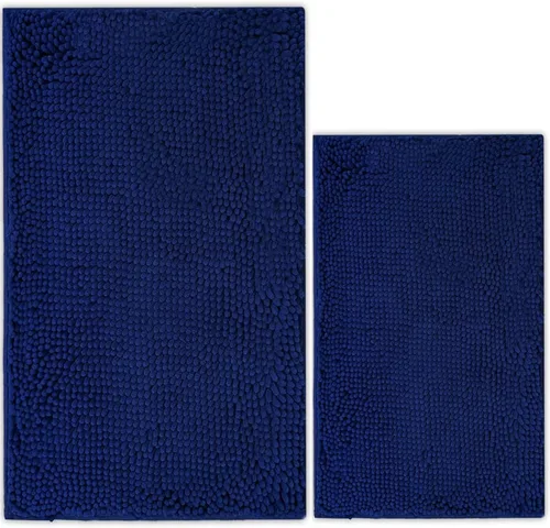 Vista 39 de Juego de 2 tapetes de baño de chenilla, superabsorbentes, con fuerte respaldo antideslizante de PVC, tapetes de baño para baño, peludos