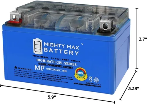 Vista 9 de Mighty Max Battery YTX7A-BS GEL batería de 12 voltios, 6AH