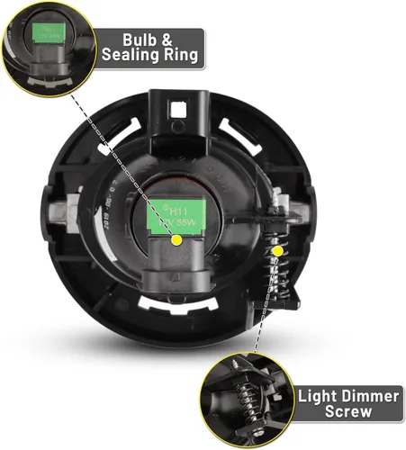 Vista 5 de Ensamble de lámparas de luces antiniebla compatible para Dodge Avenger 2011-2014, Challenger R/T 2013-2014, Charger 2012-2014, Dart 2013-2015