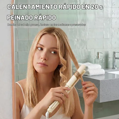 Vista 6 de Plancha de pelo para mujer, 20s calentamiento, 4 ajustes de temperatura
