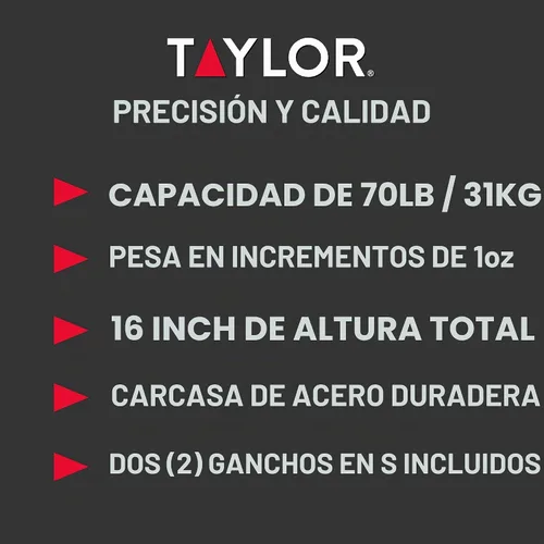 Vista 6 de Taylor Escala colgante industrial estilo dial de 70 libras