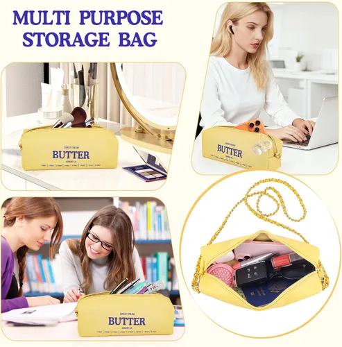 Vista 6 de Funny Butter Crossbody Bag, Small Purse with Chain Strap, PU Leather Shoulder Bag Gifts for Women Teen Girls