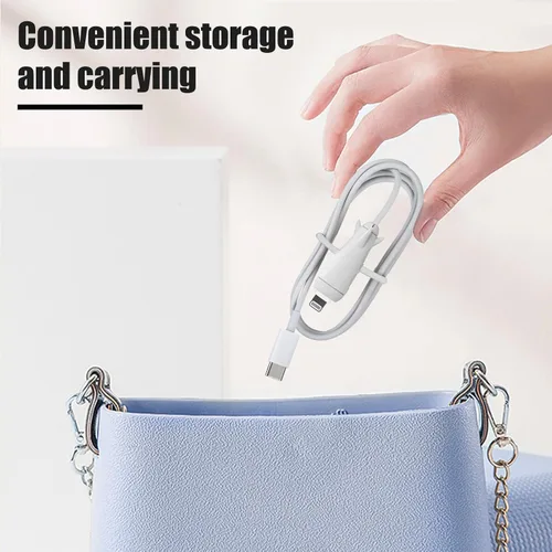 Vista 6 de CameCosy Funda protectora de cable 2 en 1 compatible con iPhone, Android, cable USB tipo C, 2 piezas de silicona estirable para ahorro de cables