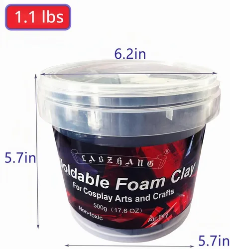 Vista 2 de Arcilla de espuma negra para cosplay de 17.64 oz, espuma esculpida ligera Negro