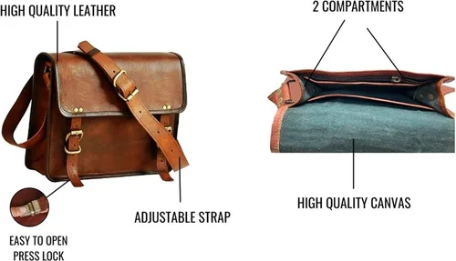Vista 4 de 13 bolso de mensajero de cuero portátil caso oficina maletín regalo para los hombres ordenador angustiado bolso de hombro