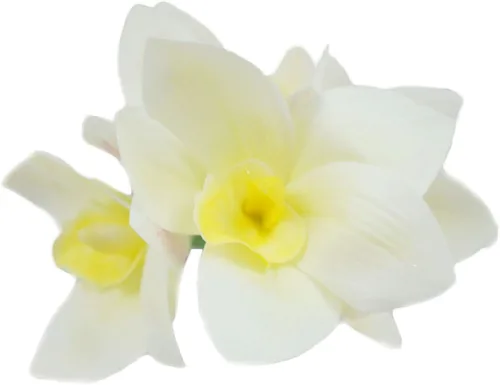 Vista 8 de Paquete de orquídea Cymbidium artificial de 4 tallos de tacto real (verde)