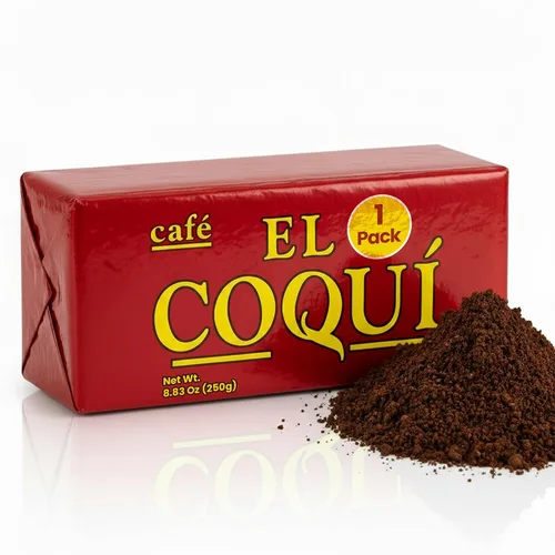 Vista 7 de El Coquí - Café expreso molido tostado oscuro, rico y molido, auténtico café de estilo puertorriqueño, sellado al vacío, granos de espresso molidos