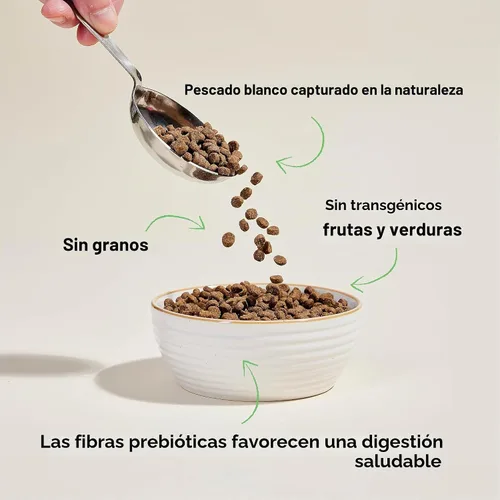 Vista 3 de Open Farm, Alimento seco para gatos sin granos, croquetas altas