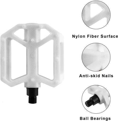 Vista 3 de AVASTA Durable Polypropylene Bicycle Pedals with Reflector for Mountain Bike Road Bike and Other Bicycles,Two Thread Size（9/16”&1/2“）