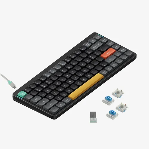 Vista 8 de NuPhy Air75 V2 Teclado mecánico portátil de 75% de bajo perfil, teclado inalámbrico, compatible con Bluetooth/2.4G/USB-C, teclados RGB Bluetooth