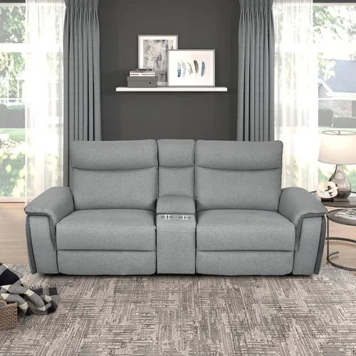 Vista 15 de Lexicon Raelynn Power - Sofá reclinable doble, color marrón oscuro