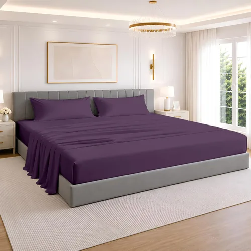 Vista 11 de SGI bedding Juego de sábanas de 4 piezas de 84 x 84 pulgadas, tamaño King Emperor/Wyoming, 100% algodón egipcio, bolsillo profundo de 15 pulgadas