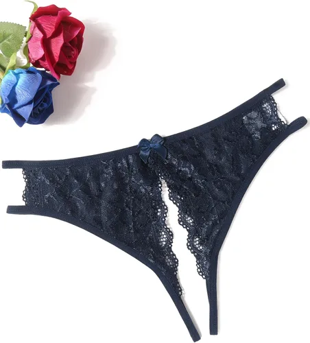 Vista 4 de Avidlove Bragas de encaje para mujer, ropa interior sexy con encaje floral con bonito centro de lazo
