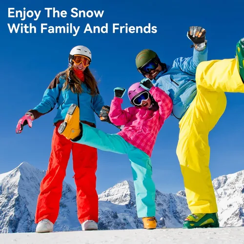 Vista 2 de Guantes para clima frío, guantes de esquí, guantes de nieve, guantes de invierno impermeables, hombres y mujeres, para padres e hijos