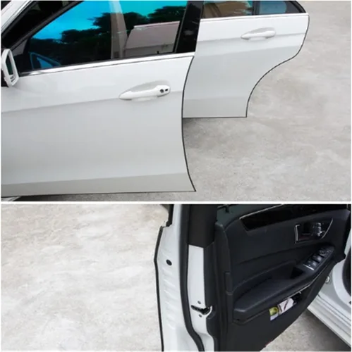 Vista 5 de Protectores de borde de puerta de automóvil, 16 pies, transparente, universal, multifunción, para puerta de automóvil, tira de cuerpo, protector