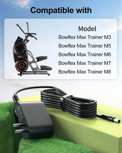 Vista 2 de WUKUR Cable de alimentación de 9V 2A compatible con Bowflex Max Trainer M5 M3 M7 M8 HVT Cinta de correr para ejercicio