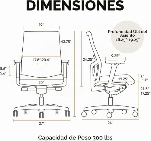 Vista 2 de HON Ignition 2.0 - Silla ergonómica de oficina, soporte lumbar Negro