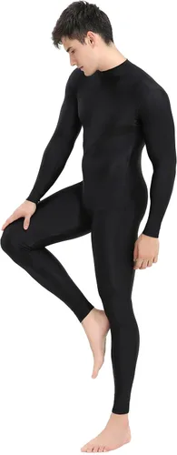 Vista 6 de speerise Body de elastano para hombre, de manga larga, unitardo, con cremallera, leotardo para baile