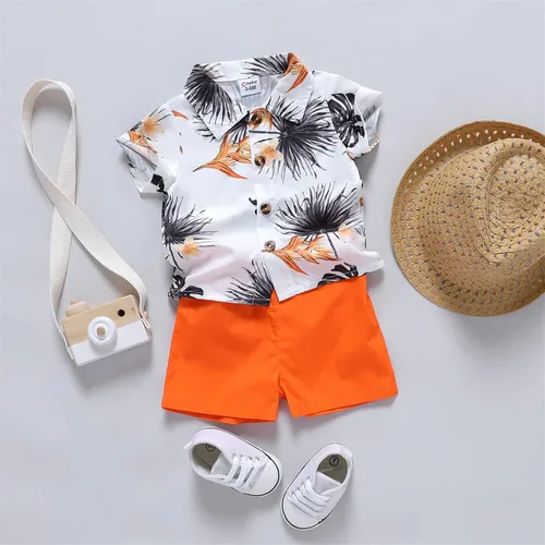Vista 6 de PATPAT Baby Boy Summer Holiday Short-sleeve Shirt Set Infant Boy Shorts Set 3M-24Months