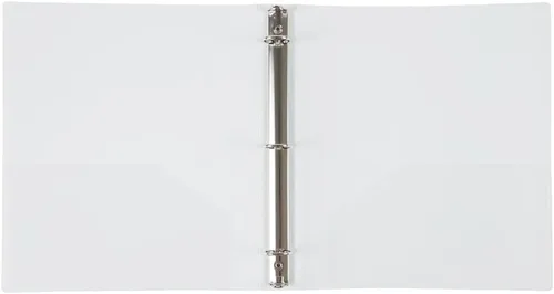 Vista 4 de JAM PAPER Carpeta de plástico de 1 pulgada, carpeta blanca de 3 anillas, se vende individualmente Blanco
