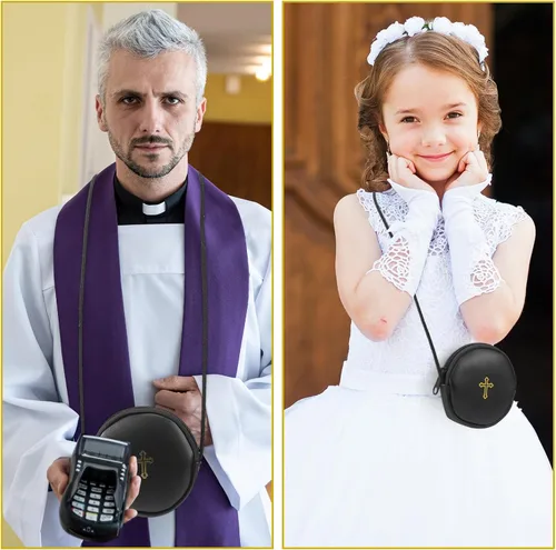 Vista 6 de Funda de cuero para Pyx, estuche de Pyx católico con correa para comunión, sacerdotes anfitriones, diáconos, regalos