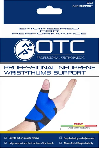 Vista 5 de OTC - Soporte de neopreno para pulgar, soporte de compresión ajustable, tamaño mediano