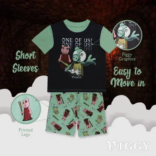 Vista 4 de Roblox Conjunto de pijama Big Piggy de 2 piezas para niños