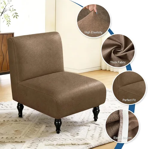 Vista 4 de ANARACHON Funda para silla decorativa sin brazos, extraíble, lavable, antideslizante, protector de muebles para el hogar, hotel, sala de estar
