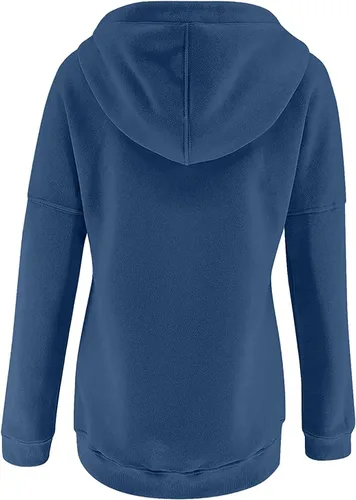 Vista 4 de Sudaderas con capucha de moda de otoño para mujer, sudaderas casuales de manga larga con botones, sudaderas Y2K para adolescentes y niñas