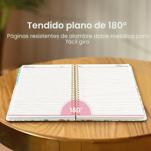 Vista 5 de Cuadernos grandes de espiral rayados para el trabajo con divisores y pestañas extraíbles, 8.5 x 11 pulgadas, bonito cuaderno de tapa dura de 5