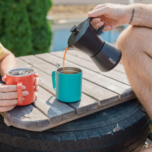 Vista 8 de MiiR Nueva olla Moka estándar, 10 onzas, cafetera duradera para preparar café expreso rico