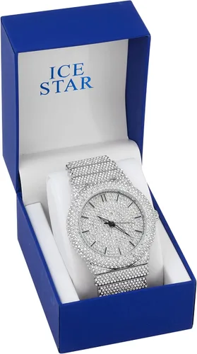 Vista 6 de ICE STAR Reloj de diamantes totalmente helado para hombre, caja de 1.811 in
