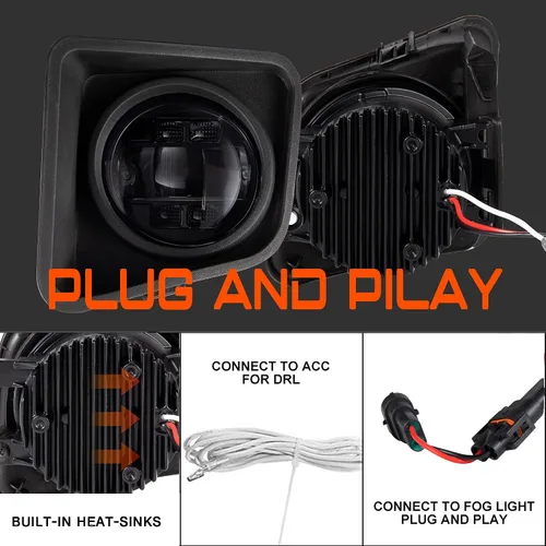 Vista 3 de Luz antiniebla LED con DRL compatible con Toyota Tundra 2014 2015 2016 2017 2018 2019 2020 2021 luces antiniebla de parachoques