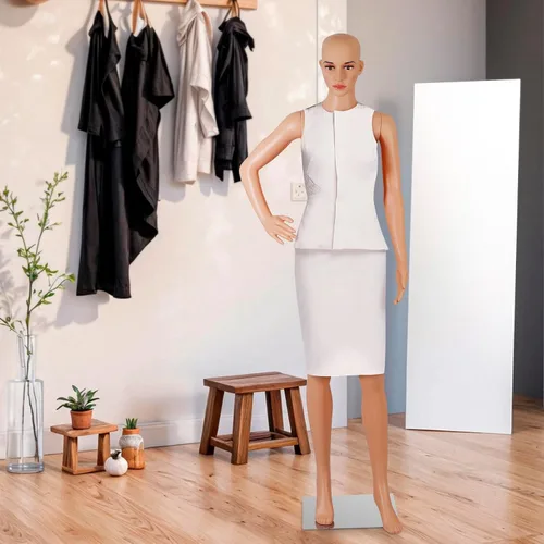 Vista 8 de ZENY Maniquí femenino de cuerpo completo, maniquí de forma de vestido de torso, soporte desmontable, modelo de vestido ajustable de 69 pulgadas