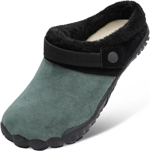 Vista 12 de Besroad - Pantuflas mullidas para mujer y hombre, esponjosas, cómodas, de espuma viscoelástica, para dormitorio marrón (All Brown)