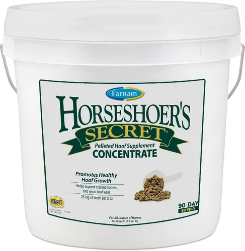 Vista 11 de Farnam Horseshoer's Secret Pelleted Hoof Supplements Concentrado, fórmula económica con 25 mg. de biotina por porción de 2 oz, 3.75 libras