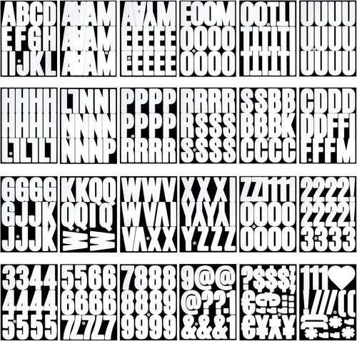 Vista 87 de 1550 piezas de 10 hojas de calcomanías de letras, calcomanías de números y alfabeto de buzón de vinilo, calcomanías autoadhesivas impermeables