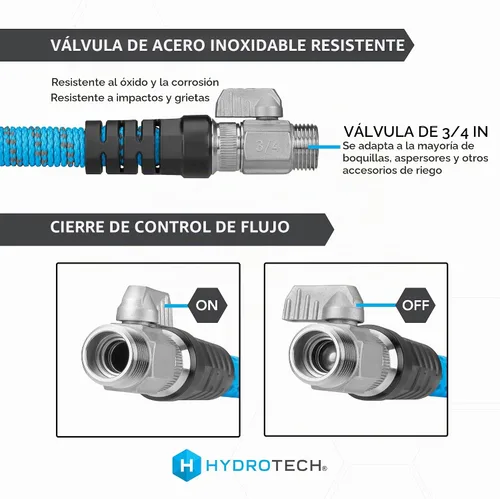Vista 5 de HydroTech Pro Series Manguera de jardín de flujo máximo de 25 pies, 3/4