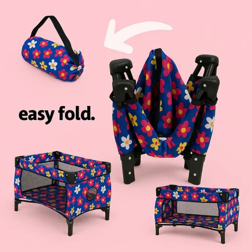 Vista 3 de Set de Cuna para Muñeca Bebé, Juego de Cuna Nido con Manta y Bolsa de Transporte para Corral de Muñeca Bebé. Se Ajusta hasta Muñecas de 20 Pulgadas