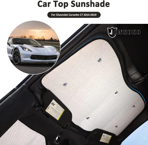 Vista 5 de Parasol para parabrisas de automóvil, parasol completo para Chevrolet Corvette C7 2014-2019, protector de visera contra rayos UV