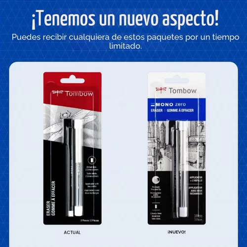 Vista 7 de Tombow MONO paquete económico de borrador cero, rectángulo, 1 paquete de 0,09 pulg., Blanco