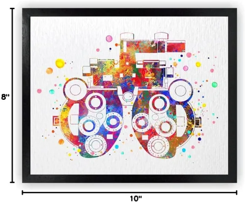 Vista 9 de Dignovel Studios 8X10 sin marco Optometría Visión Instrumento de refracción Acuarela Arte Impresión Póster Optometrista Óptico Ojo Médico