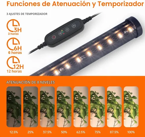 Vista 5 de Bstrip Luz de cultivo de pie para plantas de interior, luz de crecimiento vertical con 3 modos de luz, iluminación amplia y regulable, luces