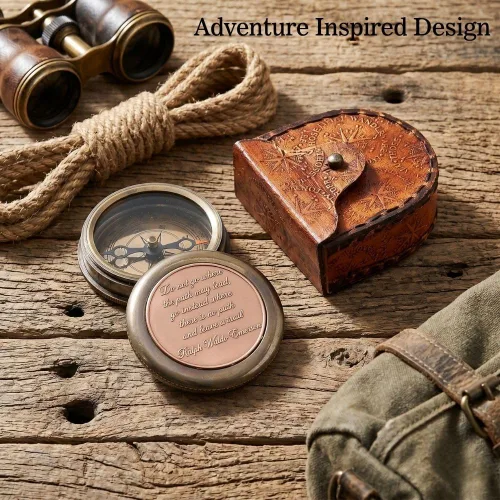 Vista 3 de Compass Gift for Mom/Dad, Vintage Pocket Compass Engraved with Go Confidently Customized Gifts for Women/Men, Baptism 2026 Communion Christian