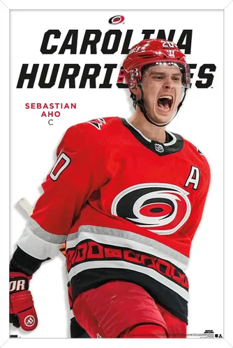 Vista 13 de Trends International NHL Carolina Hurricanes - Póster de pared Sebastian Aho Feature Series 23, 34 pulgadas de largo x 22.4 W, paquete de póster