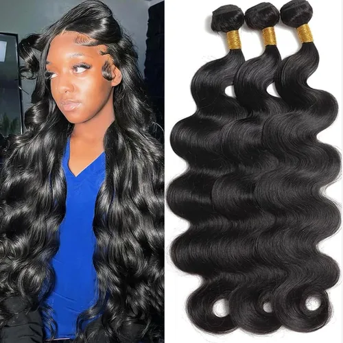 Vista 21 de 3 manojos de cabello humano 12A, ondulado, 100% sin procesar, cabello humano virgen brasileño de tejido rápido (14, 16, 18 pulgadas)
