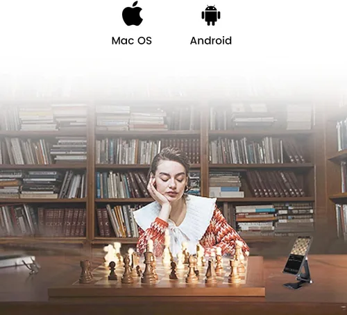 Vista 6 de Chessnut Tablero de ajedrez electrónico de tamaño profesional de torneo: tablero de 21.7 in, reconocimiento completo de piezas de madera