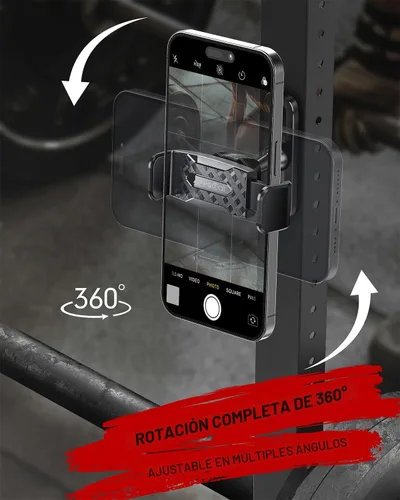 Vista 6 de APPS2Car [Paquete de 2] Soporte magnético para teléfono de gimnasio, ajustable en 360°, compatible con teléfonos inteligentes de 4.7 a 6.5 pulgadas