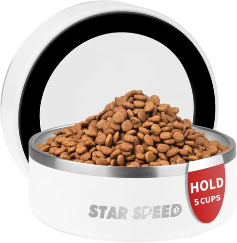 Vista 8 de StarSpeed - Cuencos aislados de acero inoxidable para perros de 24 onzas (color negro)